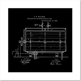 Apparatus for the Manufacture of Beer Vintage Patent Hand Drawing Posters and Art